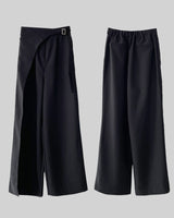 Carbon side buckle wrap slacks
