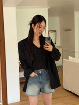 Classic single over fit blazer(2color)