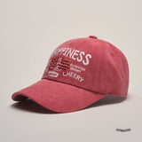 'HAPPINESS' Deep Cherry Pink Ball Cap