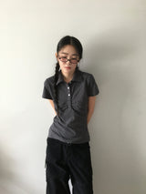 シャーリングドットカラーTシャツ (3color)