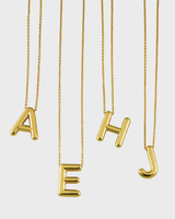 チャビーイニシャルネックレス (7 Letters, Gold)