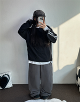 ヒップツーラインナンバーリングロゴスリーブTシャツ💙🤍🖤3カラー
