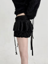 1544. Fur layered cancan string mini sk (2color)
