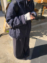 メンマカラーバンディングワイドコーデュロイパンツ