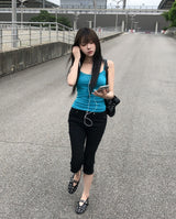 Menie Slit Span Capri Pants