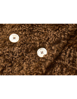 Melissa Teddy Bear Double Button Fur Shearling Midi coat Baby Brown 