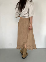 SUEDE PUNCHING SKIRT (3C)