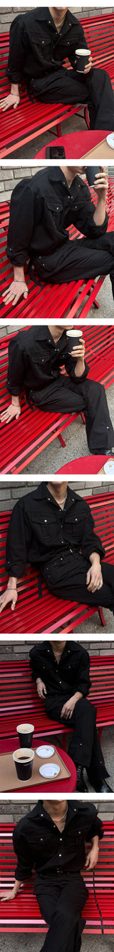 [SET UP가능] Western pocket bulky cotton shirts(2color)