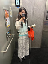 クリップスUネックシースルーニット