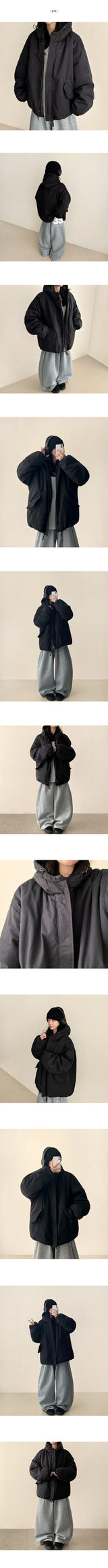 Lennet high neck hooded padded jumper