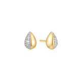 two tone sparkle puppy spike 925 sterling silver with two tone plating ear jacket earrings E069-03T