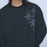 Untitled Starrynight Small Stripe Long Sleeve BLack Chacoal