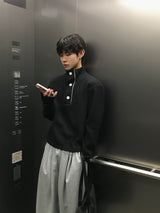 ディブタートルネッククロップワッフルスウェットシャツ 3C