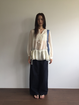 Pane see-through blouse (2color)