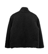 Mocha high-neck fur half coat