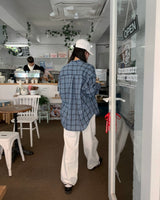 (Unisex)デストロイドチェックシャツ
