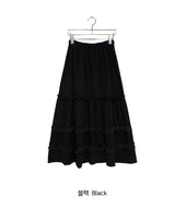 Jibram Frill Tiered Flower Banding Long Skirt