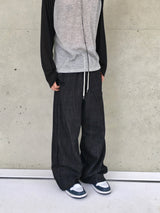 スナップ ノンフェード デニム ストリング ワイドパンツ 2C