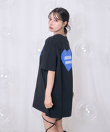 UNISEX ハートプリントT ブラック