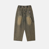 Cross Patch Work Banding Denim Pants (2 Colors)