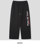 ポイントレタリング起毛ワイドパンツ