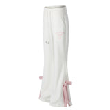 Rosy Flare Ribbon Pants