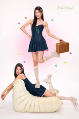 ラブダブ ボリューム ミニドレス (Navy)