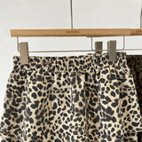 Leopard frill unbalanced skirt