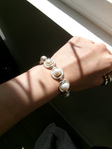 Silver Plated Pearl Circle Bracelet