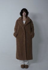 Maxi Fleece Padded Coat - Poodle Brown