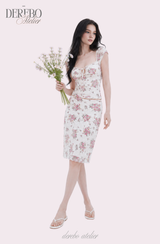 アンティーク フローラル パフューム スカート 2点セット (blouse+skirt set)