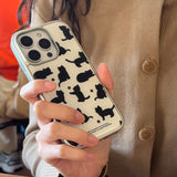 beloved cat silver frame case (white)