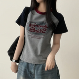 ロックレットカラーラグラン半袖Tシャツ