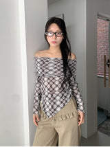 ARGYLE OFF SHOULDER LONG SLEEVE (2C)