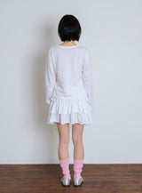 CORSAGE SIDE POINT SLIM LONG SLEEVE