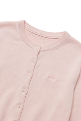 Slim round cardigan_pink