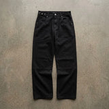 Double Knee Straight-Leg Trousers