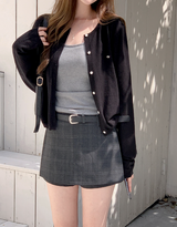 Classic Check Mini Skirt Pants + Belt Set (2color)