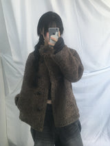Fingerhole line hooded half zipup