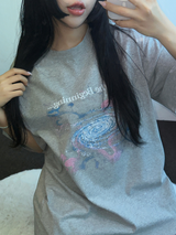 MY GALAXY☪🌌✨AURORA PRINTING T SHIRT 🎀🩶2COLOR