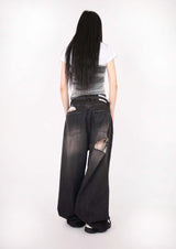 (UNISEX)トーントワイライトブラックデニム