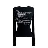  Quiet Poem typo slim fit long sleeve t-shirt (3 colors)