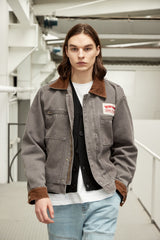 CORDUROY POINT WORK JACKET - DARK BROWN