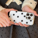 Dot text silver case (white)
