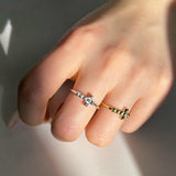 Mini Stud Cross Ring