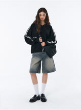 BTB : WAVE WASHING BERMUDA SHORTS [BLUE CORE] [UNISEX]