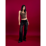 Tiberinus - Lily Jeans - Low-Rise Straight-Leg Jeans - Black - 23 cm Rise - 23.5 cm Leg Opening