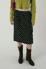 Dot frill skirt_black