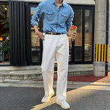 LMN ファーストコットンワイドパンツ (6 colors) - IVORY, SAND GRAY model pitting