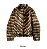 Wavy gradation fur jacket